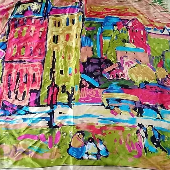 By Adrienne Vittadini VTG Silk 100% Scarf  Size 90X90 CM main image 6